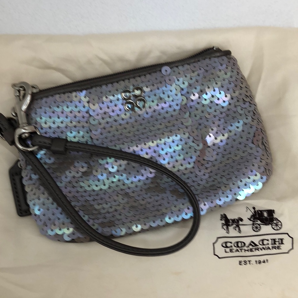 Authentic Coach Sequin Wristlet